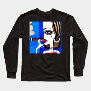 Cubist lady smoking a cigar Long Sleeve T-Shirt